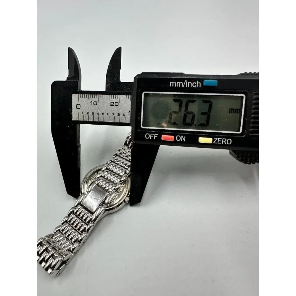 DMQ Watch Women Silver Tone Crystal Bezel Round Dial New Battery 6.5 Inch